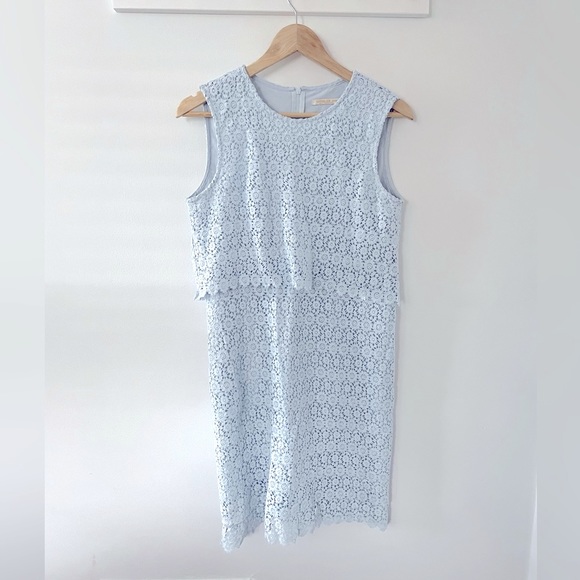 Pastel Blue Lace Dress Two-Tiered - Picture 2 of 3